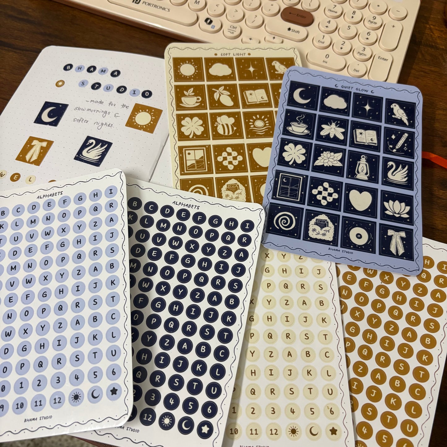 Calm Journaling Sticker Combo – Alphabets + Squares