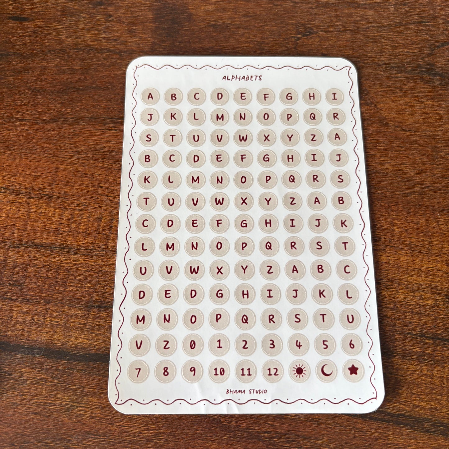 Alphabet Sticker Sheet - Season of love