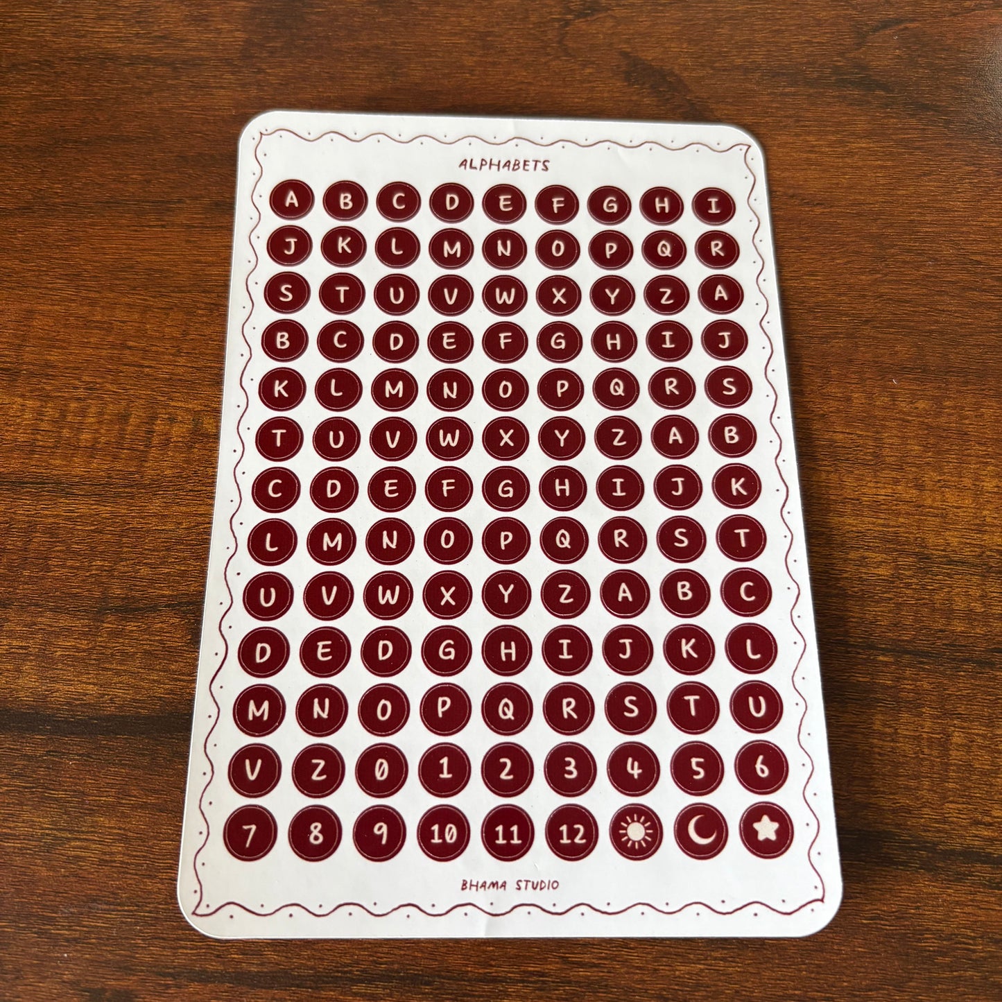 Alphabet Sticker Sheet - Season of love