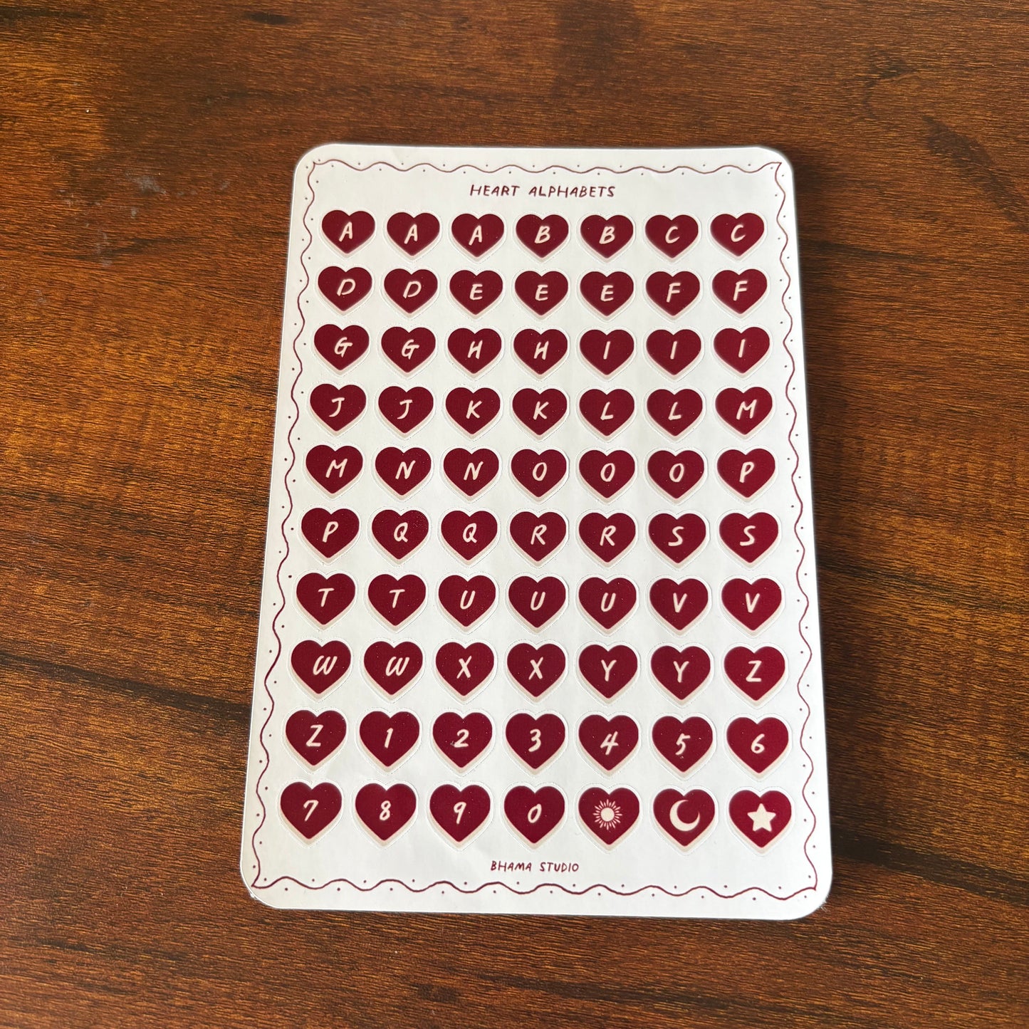 Alphabet Sticker Sheet - Season of love