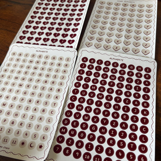 Alphabet Sticker Sheet - Season of love