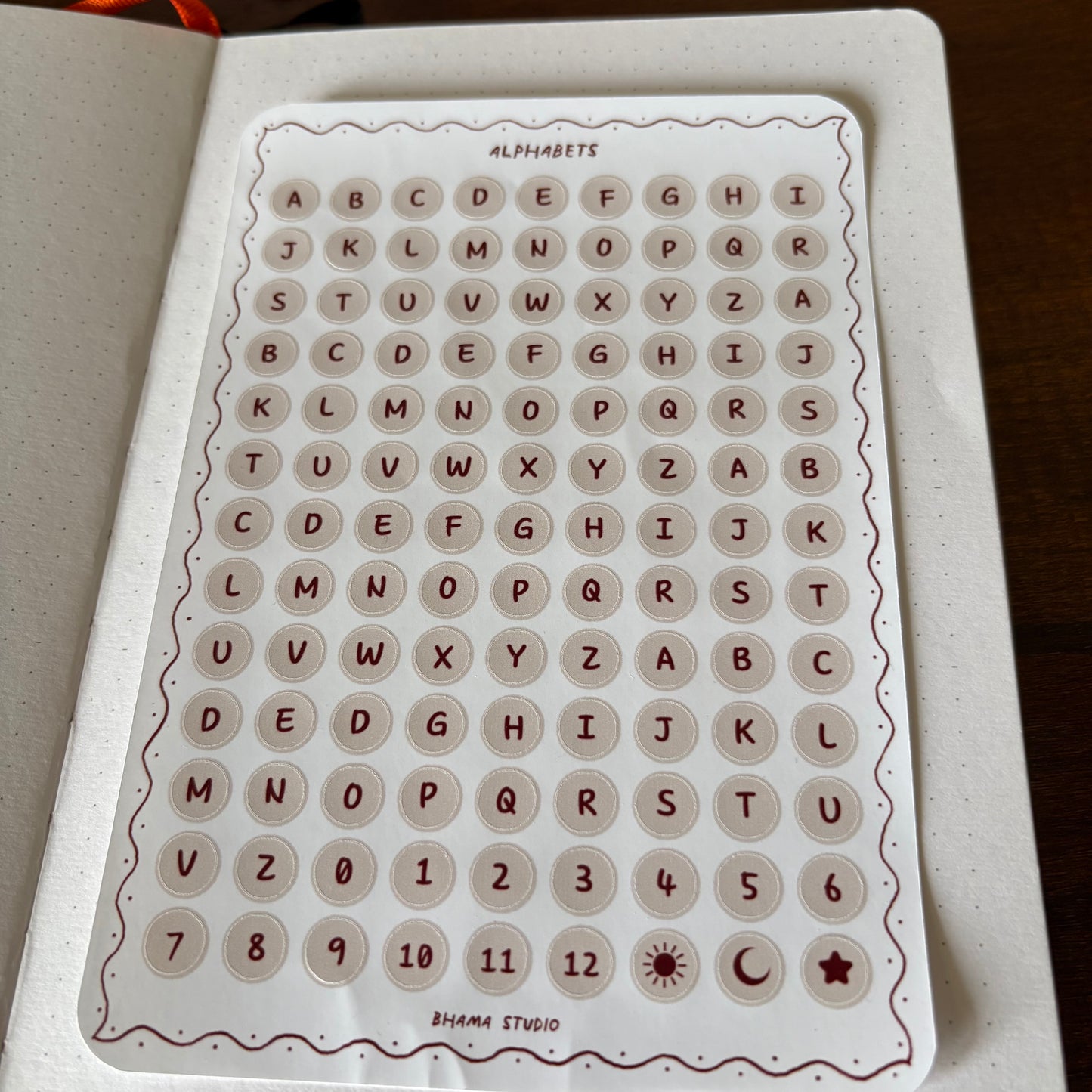 Alphabet Sticker Sheet - Season of love