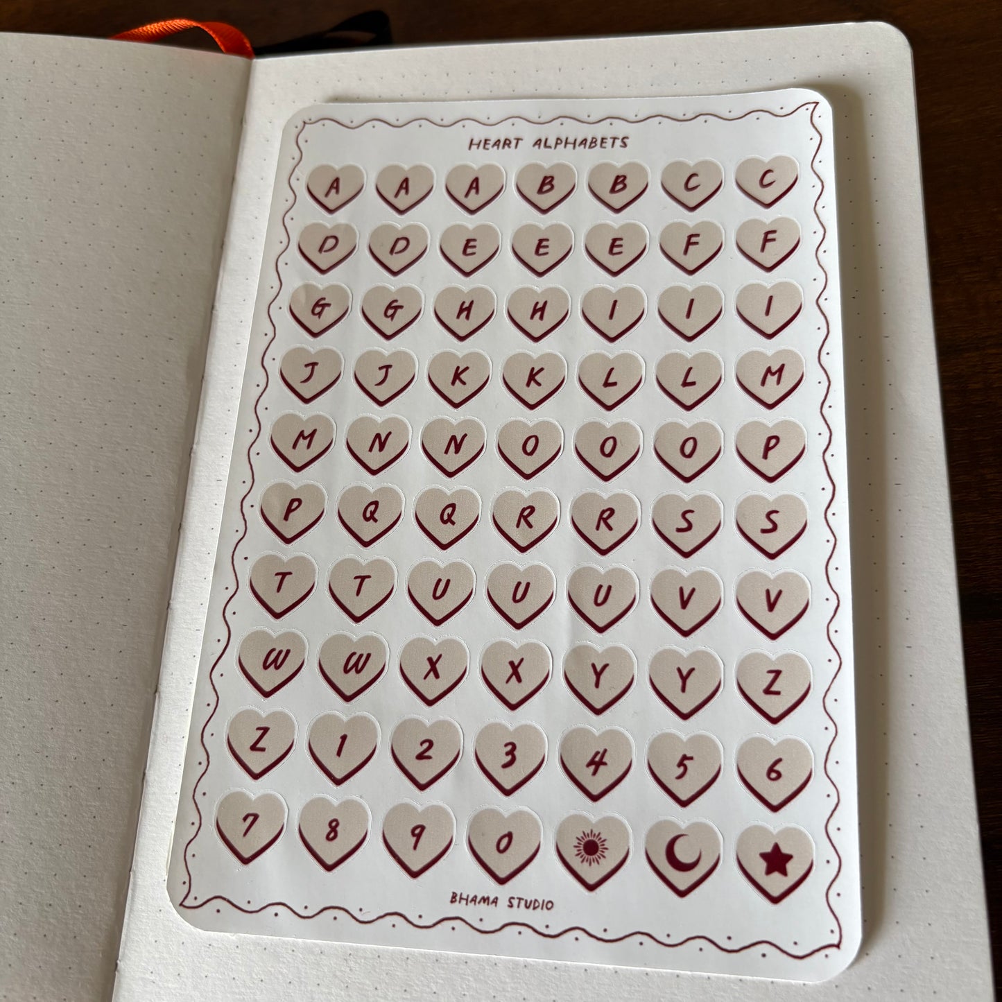 Alphabet Sticker Sheet - Season of love