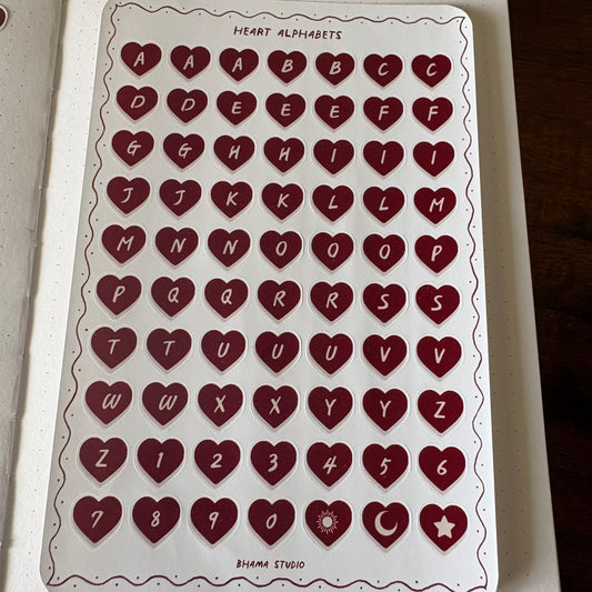 Alphabet Sticker Sheet - Season of love