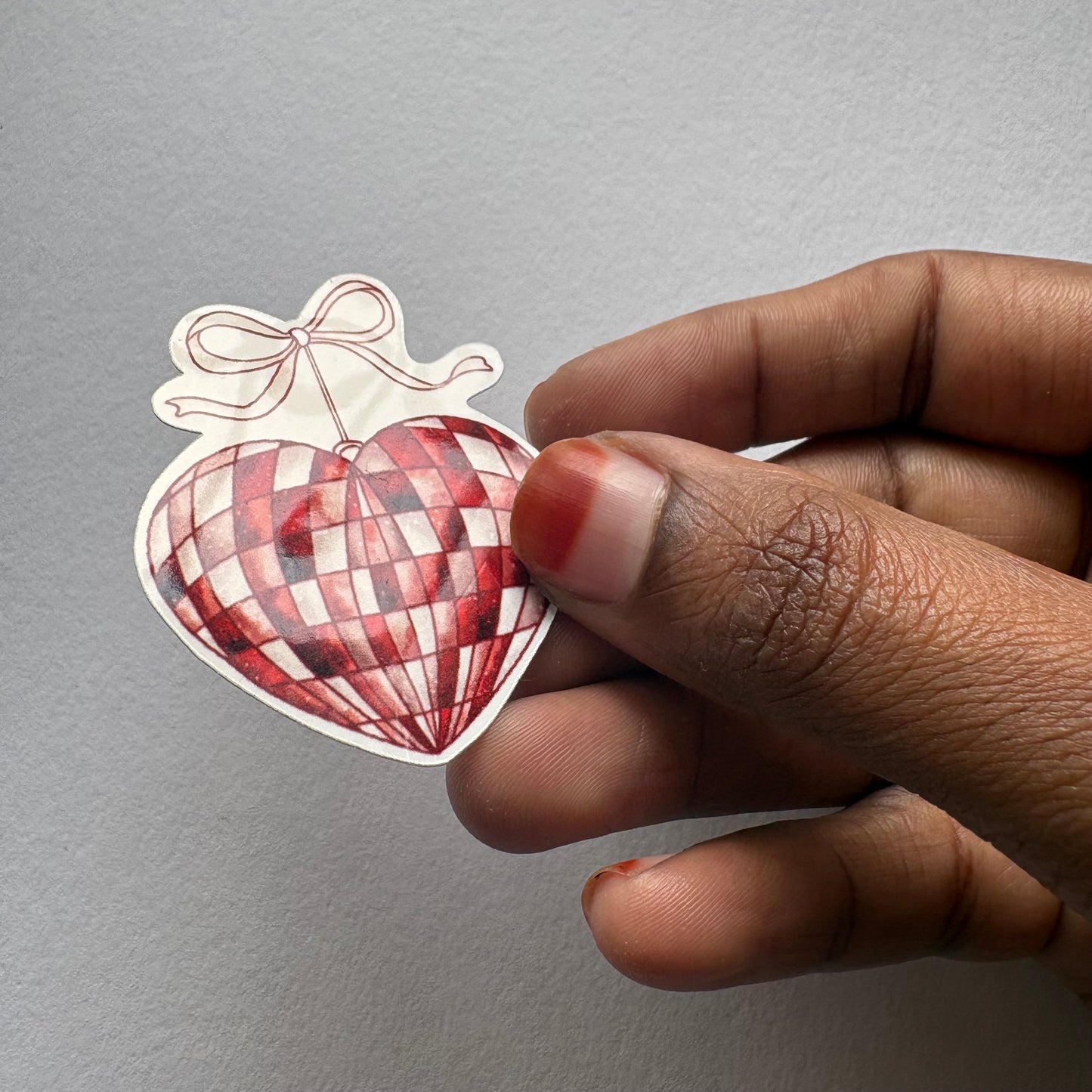 Season of Love – Hanging Checkered Heart Vinyl Sticker