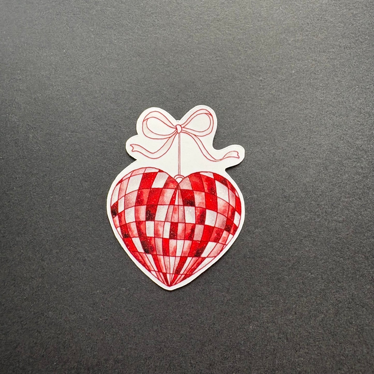 Season of Love – Hanging Checkered Heart Vinyl Sticker