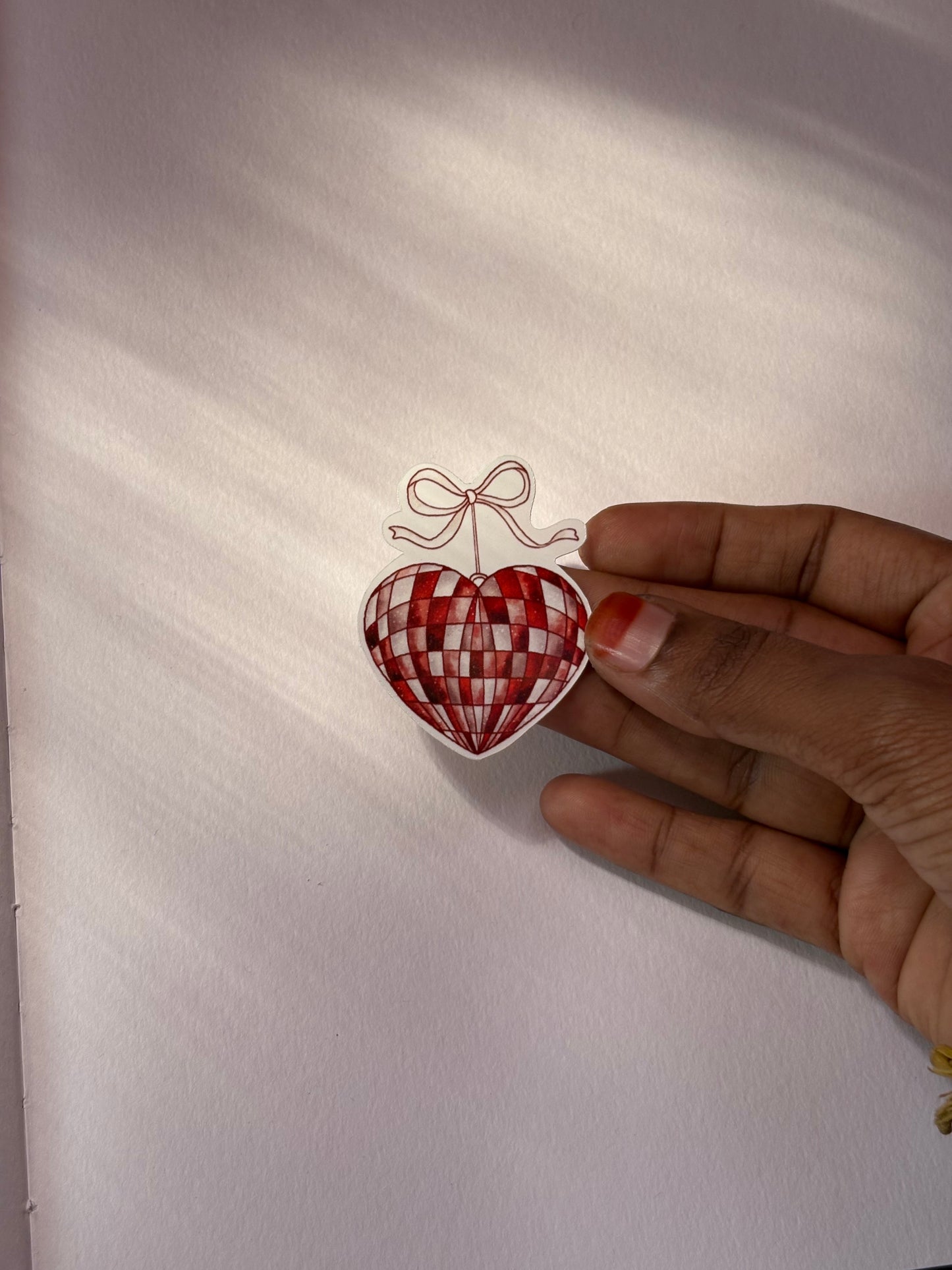 Season of Love – Hanging Checkered Heart Vinyl Sticker