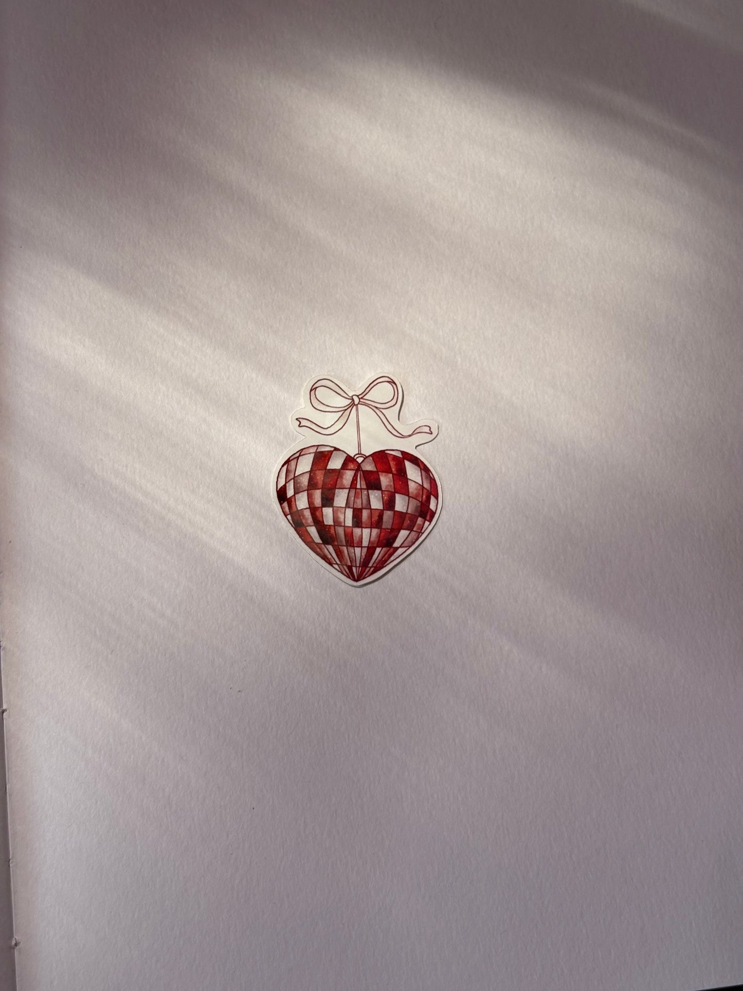 Season of Love – Hanging Checkered Heart Vinyl Sticker