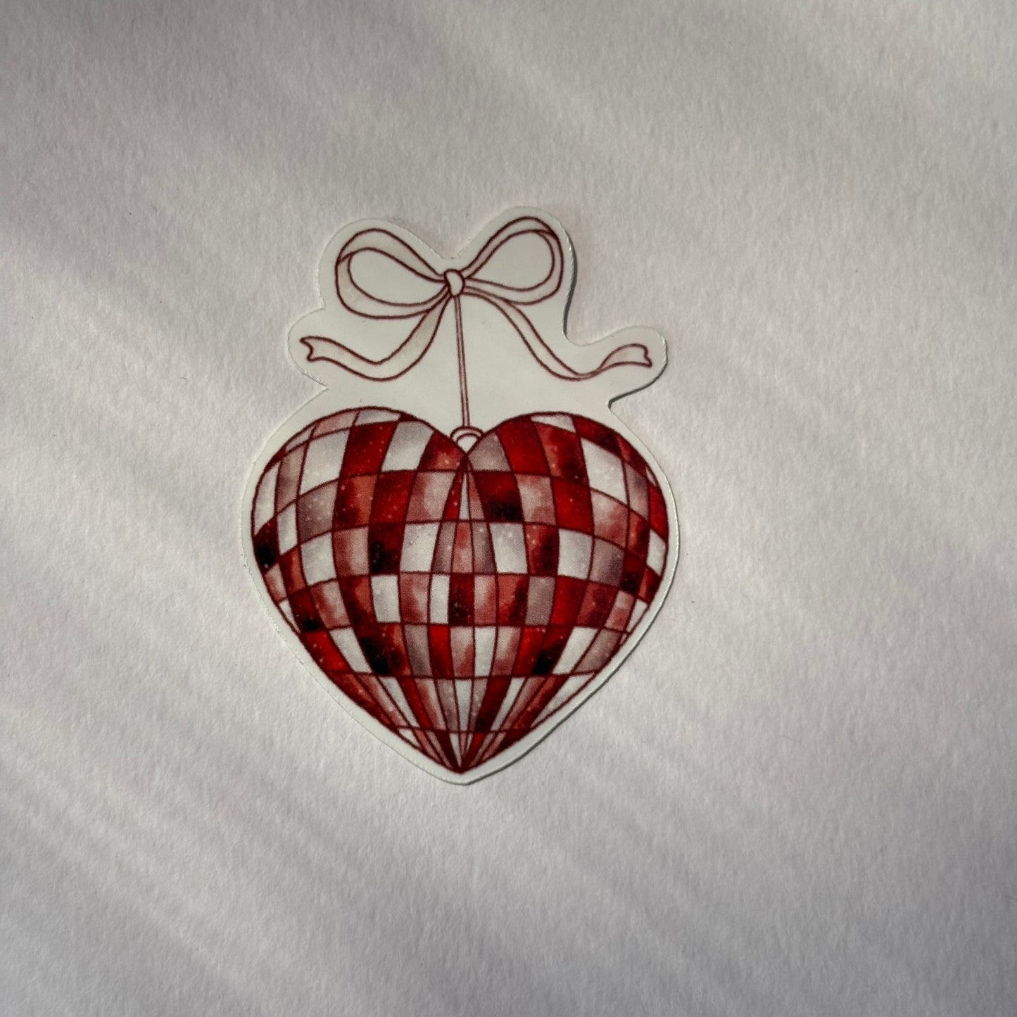 Season of Love – Hanging Checkered Heart Vinyl Sticker